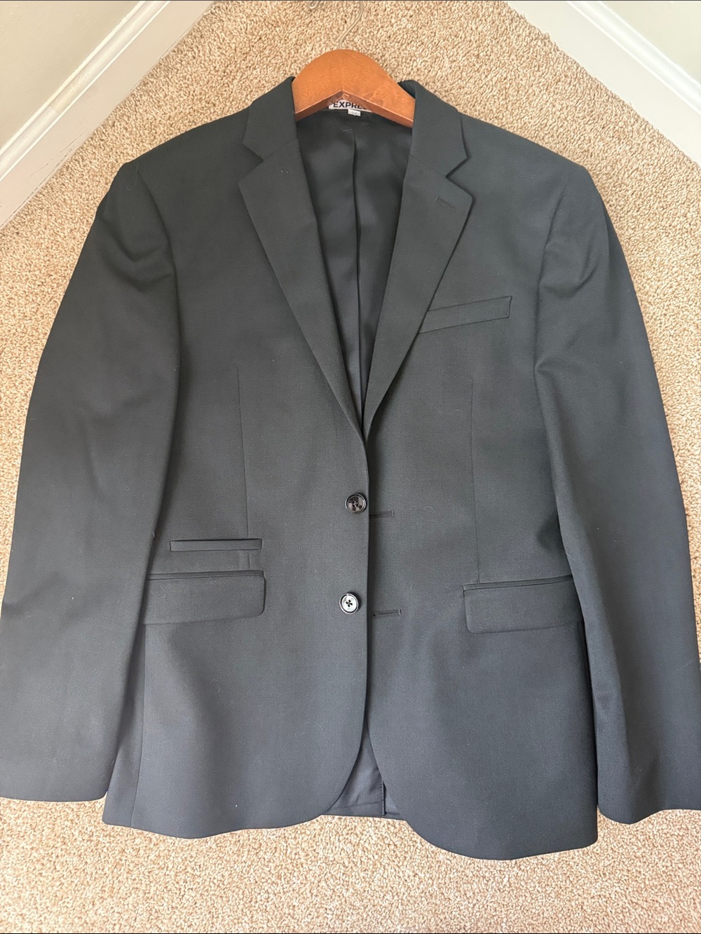 Express Men's Black Two-Button Suit Blazer